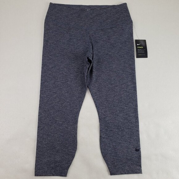 Nike Power Sculpt High Rise Legging Womens 1X Gray Cropped Dri Fit Training Pant - Picture 1 of 12